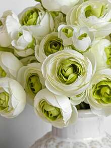 6支仿真毛茛花，假玫瑰，丝绸迷你毛茛，散装仿真花，适用于婚礼花束、餐桌摆饰、新娘送礼会、情人节、母亲节装饰 - 多色 - 查看 8