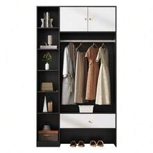 Bedroom Armoires - White+Black + Particle Board-1 - View 9