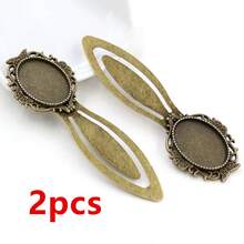 2pcs Craft Bookmark Blank Base Tray Bezel Fits 18x25mm Oval Cabochons DIY Jewelry Making Accessories Findings - Bookmark Base - View 22