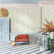 1卷田园藤蔓花卉防水可移除自粘壁纸，适用于宿舍、卧室、书桌、客厅家具翻新，易于安装，45厘米/100*300/500厘米 - 黃色 - 查看 14