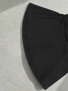 Áo quây đen cho nữ, thiết kế xếp nếp ôm sát, kiểu áo ống nữ giản dị và thời trang, thích hợp mặc hàng ngày, đi nghỉ mát, mùa hè. - màu đen - Xem 4