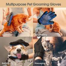 1 Pair Pet Grooming Gloves - Gentle Deshedding Brush, Suitable For Dogs And Cats - Massage And Stimulate Circulation - Easy To Use And Clean - Multicolor - View 5