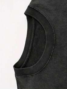 Disney Cartoon Print Oversized Vintage Washed T Shirt With  Design Toy Story Collage Mama Cowboy And Space Style Streetwear 2026 Spring Summer Retro Fashion Must Have Crew Neck Tee - 黑色 - 查看 3