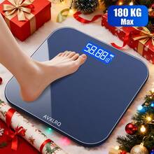 Digital Body Weight Bathroom Scale, Large Blue LCD Backlight Display, High PrecisionMeasurements, Tempered Glass - Solid Color Version - View 2