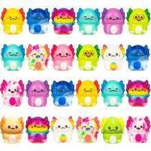 4/8/16/32/48个装 柔软可爱蜥蜴捏捏乐玩具，缓解压力，儿童礼物（男孩女孩皆宜），课堂奖励，生日派对小礼物，颜色随机 - 白色 - 查看 1