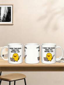 1个11盎司“希望这封邮件在你找到我之前找到我，鸭子”陶瓷马克杯，趣味玩笑，适合盛装冷热茶、咖啡、早餐牛奶。日常饮具，适用于办公室、家居装饰、生日、圣诞节等场合。适合脾气暴躁、爱讽刺的老板、经理、老师、医生等。 - 彩色 - 查看 6