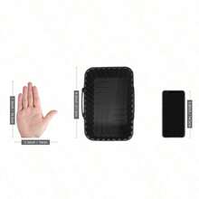 1pc Black Air Fryer Inner Pot Liner, Air Fryer Kitchen Accessories, Valentine's Day, Baking Supplies - Black - View 3