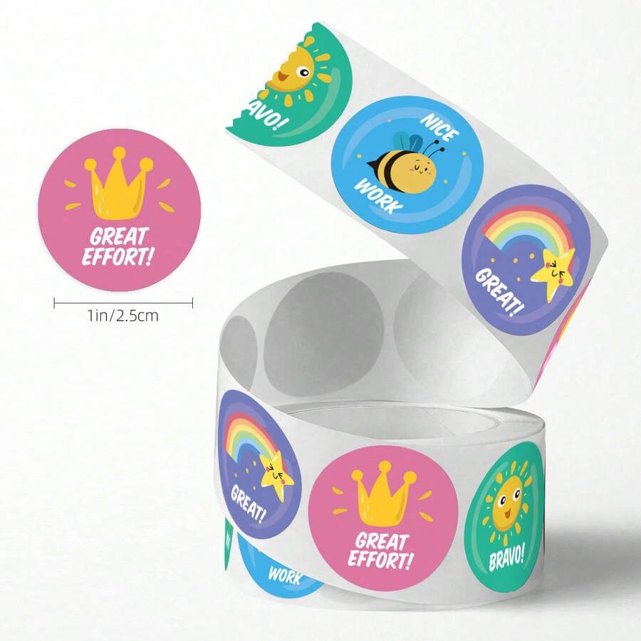 500张奖励贴纸 动物奖励贴纸 教师培训 鼓励激励贴纸绘画 - 彩色 - 查看 1