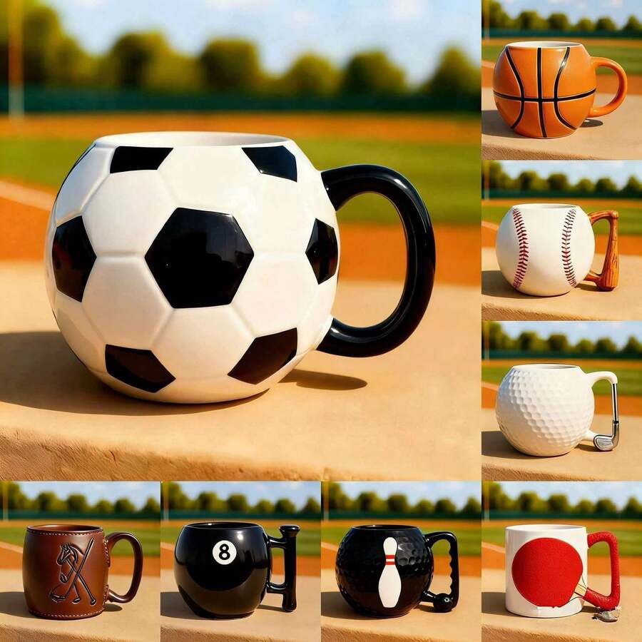 New Sports-Themed Novelty Mugs, Coffee Cup, Football Mug - Multicolor - View 1