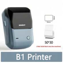 Máy in nhãn Niimbot B1 kèm 3 cuộn băng nhãn trắng, máy in nhãn tròn/vuông 2 inch có Bluetooth, di động, in giấy nhãn màu/trắng, tự động nhận diện nhãn, dễ sử dụng cho văn phòng, gia đình và doanh nghiệp. - Nhiều màu - Xem 10