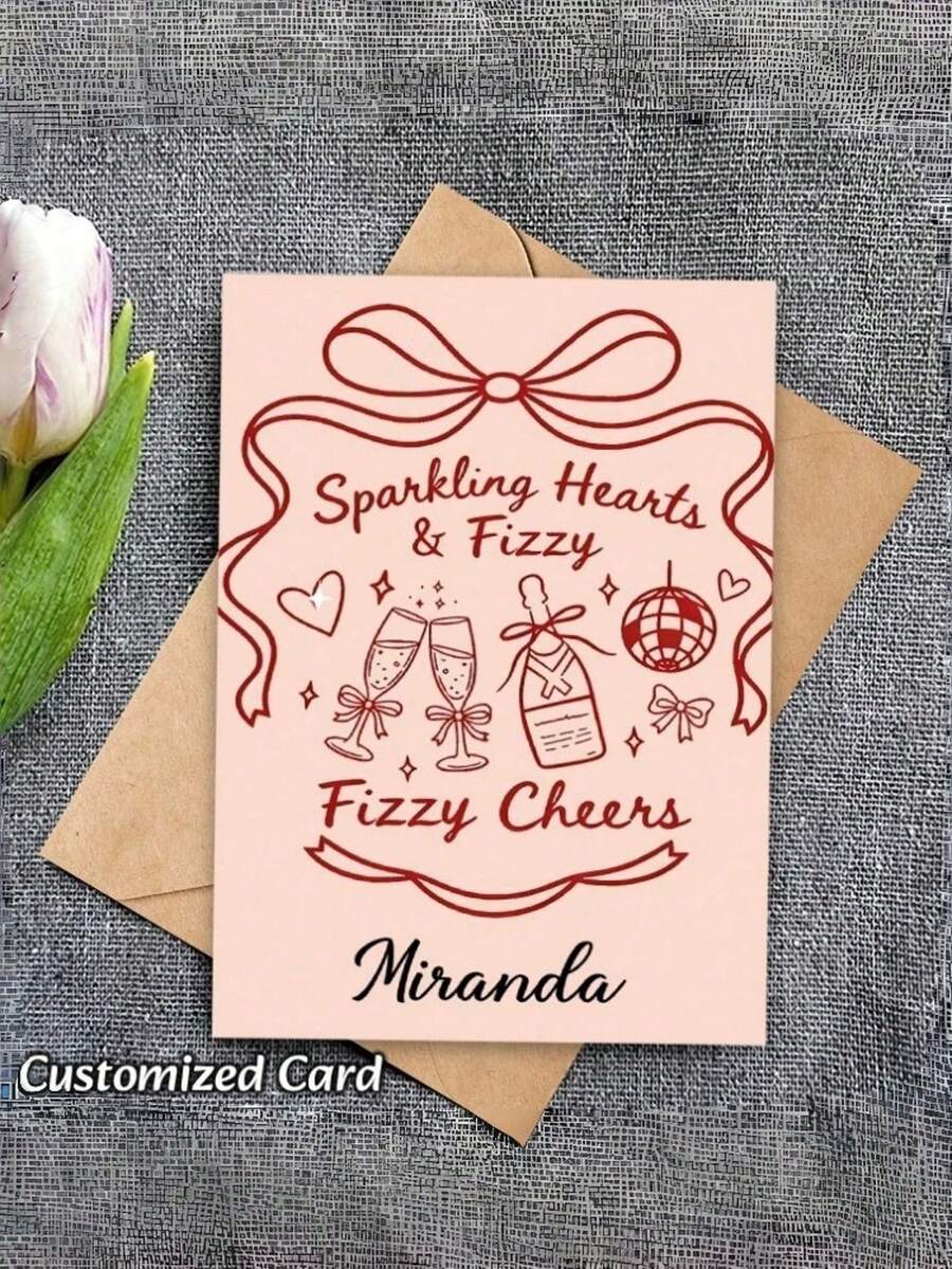 Customized Card | Personalized Name, Love Theme, Suitable For Boyfriend, Girlfriend, Husband, Wife - Paper Greeting Card - Multicolor - View 1