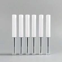 1/6个灰色亮面盖哑光瓶5毫升空睫毛膏管，睫毛增长精华液容器，DIY系列带小漏斗 - 白色 - 查看 3