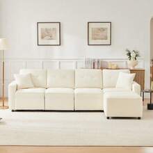 Sofas & Couches - Beige + Corduroy + 4 Seat-1 - View 6