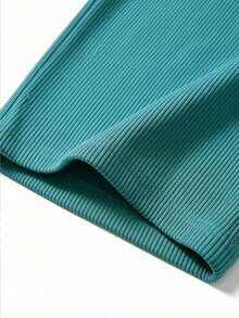 Women's New Elegant Fashion Corduroy Casual Long Pants, Solid Color With Drawstring Pockets, Comfortable Style Sports - Teal Blue - View 3