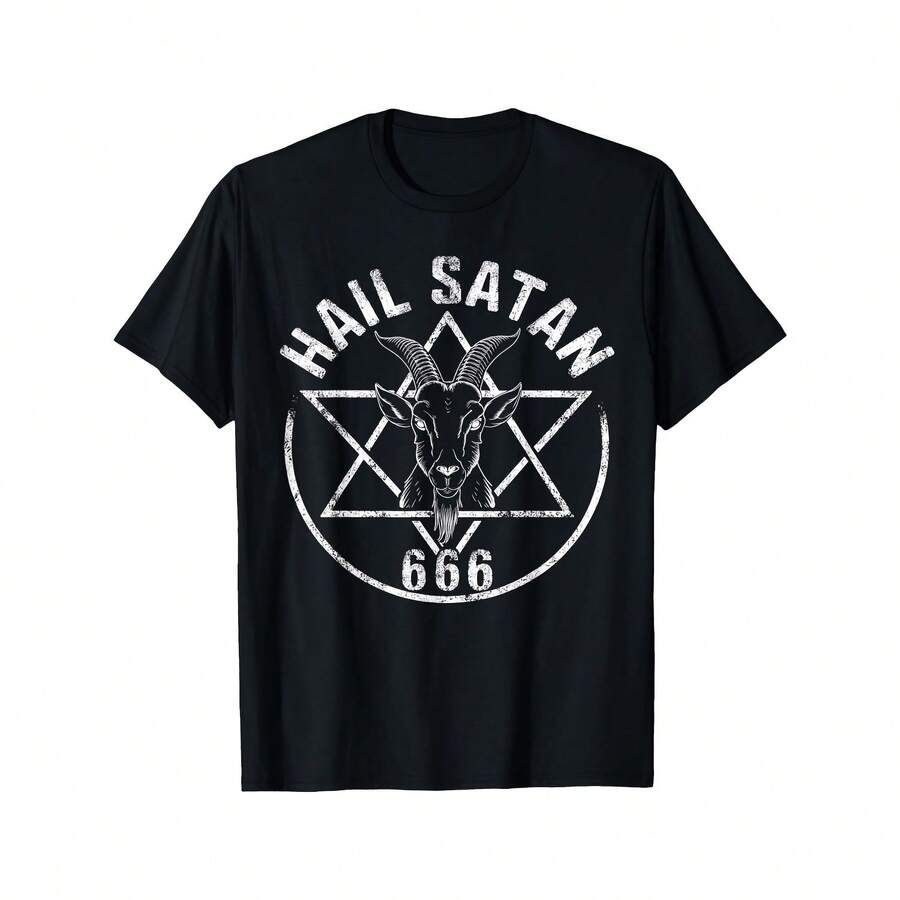 Satanism Satanic Occultism Long Live Satan 666 T-Shirt - 黑色 - 查看 1
