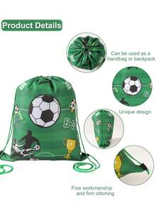 6件套足球抽绳袋、背包、礼品袋、户外背包、足球派对用品、一周岁生日派对装饰、婴儿派对装饰、婴儿派对回礼、足球比赛装饰、世界杯装饰、性别揭晓派对用品、旅行用品、健身装备、单身派对用品、生日礼物 - 足球 - 查看 8