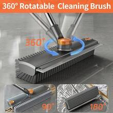 3 In 1 Long Handle Floor Scrub Brush With Squeegee And Tweezer Heavy Duty 90 Degree Stiff Bristle Push Broom For Patio Shower Garage Deck Tile Concrete Cleaning Supplies - 預設 - 查看 4