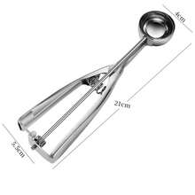 1pc Premium Stainless Steel Ice Cream Scoop - Perfect For Digging And Serving Ice Cream, Kitchen Tool - Silver - View 11