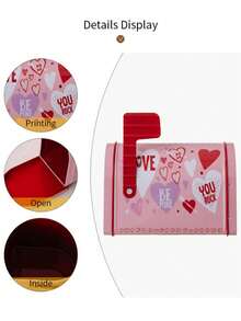 1 pieza Buzón de hierro decorativo, caja de almacenamiento de regalo de decoración del hogar, caja recuerdo, caja de regalo del Día de San Valentín para el intercambio en la escuela, decoración exquisita, regalo único para cumpleaños/vuelta al colegio - Multicolor - Ver 7