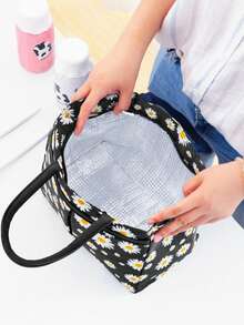 1 chiếc túi xách kiểu Nhật mới, họa tiết hoa cúc, túi đựng cơm in hình quả anh đào dễ thương, túi giữ nhiệt đa năng, túi đựng cơm bento thời trang cho trường học và văn phòng, món quà tuyệt vời cho bạn bè, hộp đựng cơm trưa, túi đựng cơm trưa cho nữ, túi giữ nhiệt, túi dã ngoại, túi xách tay dung tích lớn, đồ dùng cần thiết cho kỳ nghỉ hè. - màu đen - Xem 6