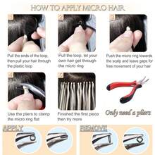 Straight Micro Loop Real Human Hair Extensions Microlink Micro Ring Link Hair For Women 30g/Pack 30 Strands Micro Beads Hair Extensions Silk Straight Human Hair Extensions - S18/613 - 查看 6