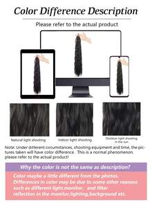 24英寸卷曲合成发马尾接发，耐热纤维马尾，自然波浪形弹力带，适合女性日常佩戴及各种场合。发圈、橡皮筋、发绳 - 金色 - 查看 7