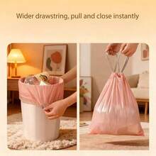 Bathroom Trash Bags, 50 Pieces Per Roll, Pink Small Trash Bags, Strong And Thin Material, Disposable Trash Bags Suitable For Office And Home Trash Cans, 50 Pieces Per Roll - A - View 5