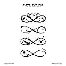 AMIFANS 无限符号临时纹身贴纸，半永久纹身，可持续1-2周，持久耐用，果汁纹身贴纸，逼真纹身贴纸，浪漫纹身贴纸，仿真纹身贴纸，防水，外观逼真，小众设计纹身贴纸，水果纹身贴纸，植物纹身贴纸 - 黑色 - 查看 5