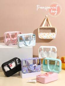 1 pieza/3 piezas Bolsas de tocador transparentes para viaje - Bolsas de maquillaje impermeables con estampado de mariposa y margarita - Organizador de cosméticos de viaje de varios tamaños para hombres y mujeres, ideal para viajes y uso diario, bolsas de playa de verano, artículos esenciales de viaje, artículos esenciales de crucero, bolsos de mujer, artículos esenciales de vacaciones, bolsa de maquillaje para viaje, bolsa de artículos de tocador, artículos esenciales de baño, viaje, cubos de embalaje organizador de maquillaje de viaje, bolsa de cosméticos, bolsa de lavado, bolsa de viaje de tocador, regalos para mujeres - Multicolor - Ver 10