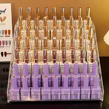 多层香水化妆品收纳盒 - 多层整理架，适用于梳妆台、浴室台面、衣柜 - 耐用塑料材质，独立式化妆品展示架，节省空间设计，可收纳香水、精油和护肤品，时尚设计，结构坚固，家居收纳盒 - 彩色 - 查看 4