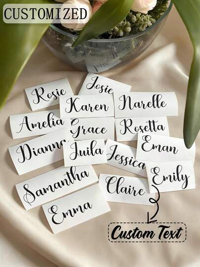 Personalized Custom Name Stickers | Waterproof Vinyl Decals, Creative Handwritten Artistic Lettering For Wedding Bridesmaid Gifts, Birthday Party Decorations | Suitable For Car Body, Hood, Windows, Shopfronts, Scooters, Helmets & More – Customizable Team Names, Event Decor, Party Favors, Stylish Lettering, Handwritten Design, Adhesive Labels, Durable Stickers, Decorative Stickers, Personalized Labels, Party Organizers, Wedding Planners