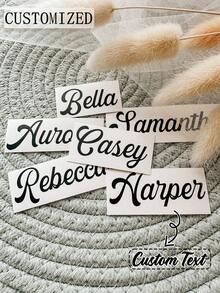 Personalized Custom Name Stickers | Waterproof Vinyl Decals, Creative Handwritten Artistic Fonts, Suitable For Wedding Bridesmaid Gifts, Birthday Party Decor, Car Decals, Customizable Team Names, Event Decor, Party Favors, Stylish Fonts - Multicolor - View 5