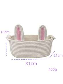 Giỏ tai thỏ Phục Sinh cá nhân hóa, Xô đựng trứng Phục Sinh, Hộp đựng đồ chơi săn trứng Phục Sinh, Quà tặng, Trang trí mùa xuân - Hồng - Xem 3