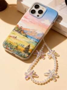 1 pieza Cordón para teléfono con mariposa iridiscente de cuentas, cadena de muñeca transparente y femenina, dije para bolso - Multicolor - Ver 7