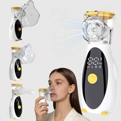 便携式雾化器，成人儿童适用，手持式网状雾化器，适用于呼吸系统疾病，是旅行和居家使用的理想之选，小巧易用，兼具雾化和加湿功能。