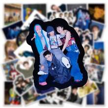 50张LNGSHOT涂鸦贴纸，出道EP《SHOT CALLERS》主题，Jay Park、Louis Ohyul、Ryul、Woojin等韩国男团成员的防水乙烯基贴纸，适用于笔记本电脑、手机、水瓶等，是理想的Kpop礼物和收藏品。 - 彩色 - 查看 3