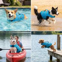 Dog Life Jacket, Small High Buoyancy Dog Life Jacket For Swimming, Rowing, Reflective Dog Swimming Vest, With Upgraded Rescue Handle And High Buoyancy Pet Swimsuit - Blue - View 9
