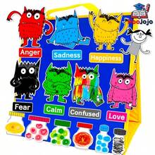 hoojojo Kit Kerajinan Tangan Monster Emosional dari Kain Felt - Pendidikan Emosional Anak Usia Dini, Alat Bantu Mengajar Bercerita, Permainan Edukasi Interaktif. Sempurna untuk Pengajaran di Kelas dan Pendidikan di Rumah. - MultiWarna - View 6