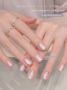 SHANGFEIYA 10毫升珍珠白丝线凝胶，闪亮丝绸贝壳纹理美甲凝胶，UV/LED可卸凝胶，适用于沙龙和DIY美甲 - 彩色 - 查看 11