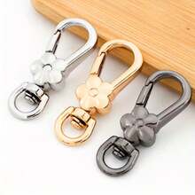 5/10Pcs Flower Buckle Hooks, Rotary Hooks, Dog Buckles, Very Suitable For DIY Hanging Ropes, Jewelry Metal Keychains, Metal Shape Spring Buckles, Openable Climbing Buckles, Keychain Bag Clips, Dog Chain Buckles - Keychain - View 2