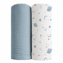 Khăn quấn muslin cho trẻ sơ sinh, yếm thấm nước dãi unisex, chăn đa năng có thể dùng làm yếm thấm nước dãi, khăn lau miệng, khăn phủ xe đẩy, khăn phủ ghế ô tô, phù hợp cho cả bé trai và bé gái, thoáng khí và thân thiện với da, vật dụng thiết yếu cho trẻ sơ sinh, quà tặng tuyệt vời. - Nhiều màu - Xem 9