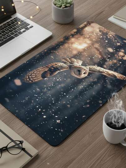 大尺寸星空雄鹰艺术图案防滑防水顺滑舒适鼠标垫，可用作键盘垫、桌面垫或书架，适用于游戏玩家、办公室和宿舍，兼容鼠标和轨迹球，是送给游戏玩家的绝佳礼物。