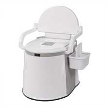 Portable Toilet, Lightweight RV , Bedside Commode With Detachable Inner Bucket & Removable Storage Box For Boat Van Hiking Fishing Bathroom Hospital Camping - 白色+灰色 - 查看 2
