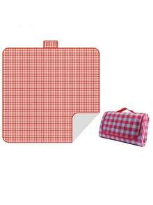 1pc Outdoor Picnic Mat, Portable Camping Pad, Waterproof Beach Blanket, Tent Ground Mat, Waterproof Lawn Mat, Indoor & Outdoor Family Game Travel Rug (Please Refer To The Image Description) - Red - View 3