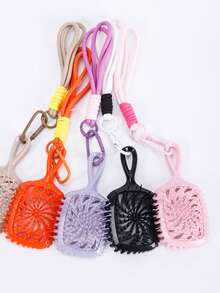 1 件装迷你便携蓬松造型风形空心梳高颜值美发梳解结梳 - 彩色 - 查看 4