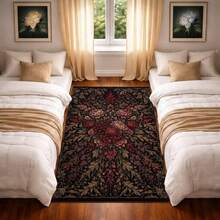 Gothic Floral Mandala Dark Area Rug, Boho Gothic Living Room Area Decor, 32*20inch /84*60inch,Perfect Choice For Gift ,Stylish And High-Quality Rugs, Perfect For  Decorations And GiftsHome Decor, The Best Choice For Gothic-Style Birthday Gifts - 彩色 - 查看 2