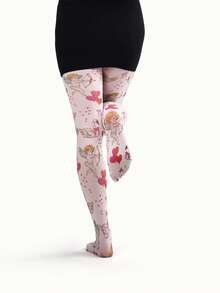 1 Pair Women's Heart Balloon & Cupid Swan Print Leggings - Multicolor - View 4