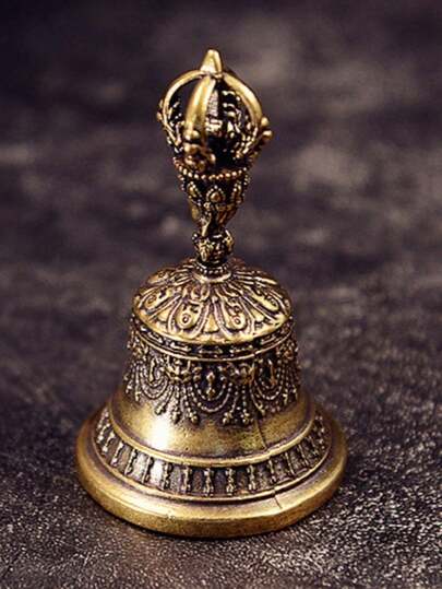 جرس ريح برونزي قديم مصنوع يدويًا - جرس نحاسي أنتيك مزين بنمط ماسي كلاسيكي، ديكور جداري فاخر، لا يعمل بالبطارية، مثالي لديكور المنزل والمكتب، خيار هدية فريد.