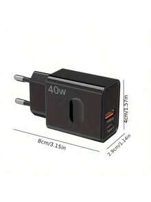 40W Fast Charger With 1 Meter Cable - USB-C To USB-C, Compatible With 15/16/17 Pro Max, Pro, Compatible With Samsung S24/S23, Mobile Phone Charger, Stylish Design, , Compatible With Iphone Charger - EU C Type Plug(220-240V) - View 9