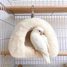 Artículos esenciales de invierno para pájaros - Nido de loro pequeño con aislamiento grueso, talla grande cálido para dormir, nido de pájaro cómodo con gancho para el invierno - Ver 3